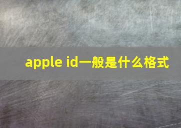 apple id一般是什么格式